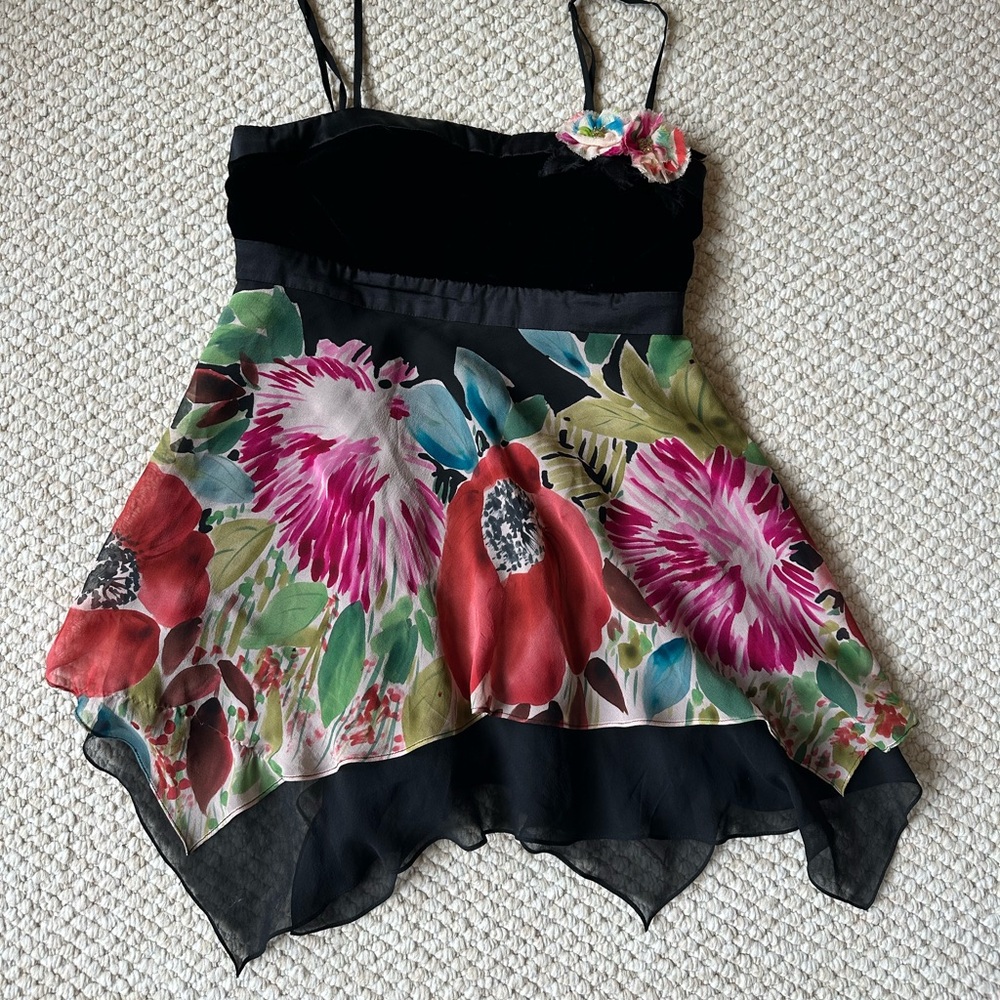 Sue Wong Velvet and Floral Top